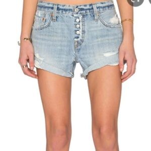 Levi’s 27 exposed button fly shorts Distressed Festival denim 30" waist